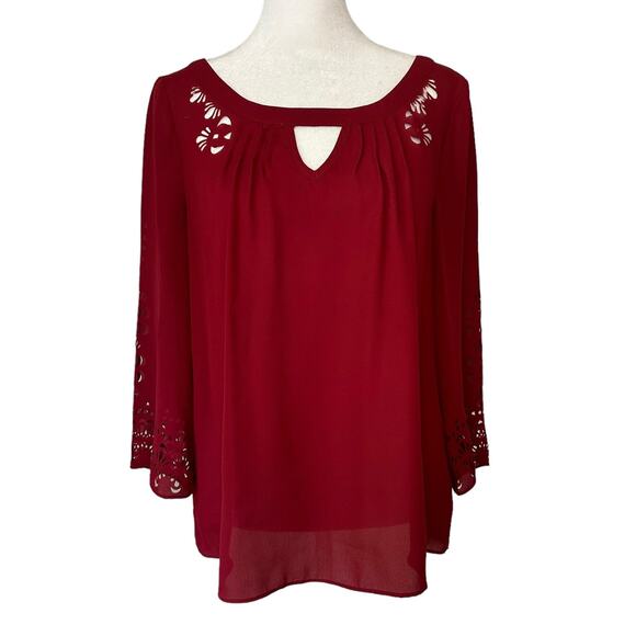 Maeve Anthropologie wine red top size 4 - Picture 1 of 12